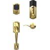 image:imageSCHLAGE BE469ZP CEN 622 Connect Smart Deadbolt with alarm with Century Trim in Matte Black ZWave Plus enabledBright Brass
