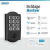 image:imageSchlage Arrive Smart WiFi Deadbolt Lock with Remsen Trim Satin NickelMatte Black