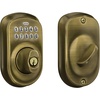 image:imageSchlage Electronic Keypad Deadbolt Lock Camelot Trim Antique BrassAntique Brass
