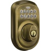 image:imageSchlage Electronic Keypad Deadbolt Lock Camelot Trim Antique BrassAntique Brass