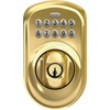 image:imageSchlage Electronic Keypad Deadbolt Lock Camelot Trim Antique BrassBright Brass