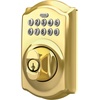 image:imageSchlage Electronic Keypad Deadbolt Lock Camelot Trim Antique BrassBright Brass