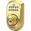image:imageSchlage Electronic Keypad Deadbolt Lock Camelot Trim Antique BrassBright Brass