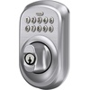 image:imageSchlage Electronic Keypad Deadbolt Lock Camelot Trim Antique BrassSatin Chrome Pack of 1