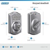 image:imageSchlage Electronic Keypad Deadbolt Lock Camelot Trim Antique BrassSatin Chrome Pack of 1