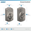 image:imageSchlage Electronic Keypad Deadbolt Lock Camelot Trim Antique BrassSatin Nickel