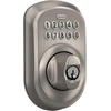 image:imageSchlage Electronic Keypad Deadbolt Lock Camelot Trim Antique BrassSatin Nickel