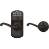 image:imageSchlage Electronic Keypad Lock Lever Handle Camelot Trim Satin NickelAged Bronze