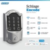 image:imageSchlage Encode Smart WiFi Deadbolt Lock with Century Trim Satin NickelBright Chrome