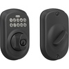 image:imageSchlage Electronic Keypad Deadbolt Lock Camelot Trim Antique BrassMatte Black Pack of 1
