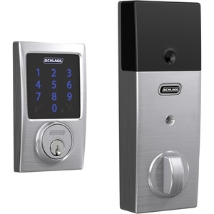 image:imageSCHLAGE BE469ZP CEN 622 Connect Smart Deadbolt with alarm with Century Trim in Matte Black ZWave Plus enabledSatin Chrome