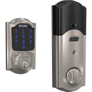 image:imageSCHLAGE BE469ZP CEN 622 Connect Smart Deadbolt with alarm with Century Trim in Matte Black ZWave Plus enabledSatin Nickel