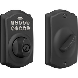 image:imageSchlage Electronic Keypad Deadbolt Lock Camelot Trim Matte Black1