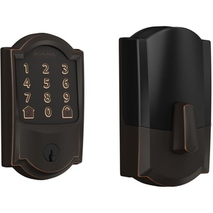 image:imageSchlage Encode Smart WiFi Deadbolt Lock with Century Trim Satin NickelAged Bronze