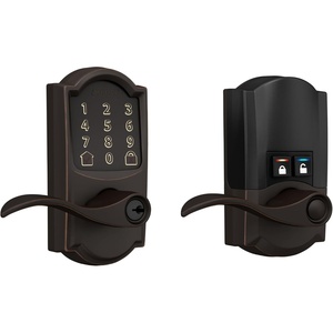 image:imageSchlage Encode Smart WiFi Lock Lever Handle Camelot Trim Aged BronzeAged Bronze
