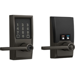 image:imageSchlage Encode Smart WiFi Lock Lever Handle Camelot Trim Aged BronzeBlack Stainless
