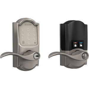 image:imageSchlage Encode Smart WiFi Lock Lever Handle Camelot Trim Aged BronzeSatin Nickel